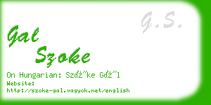 gal szoke business card